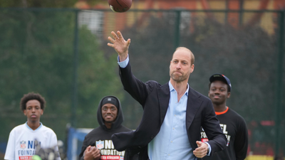 Prince William Attempts To Toss Pigskin At Flag Football Event