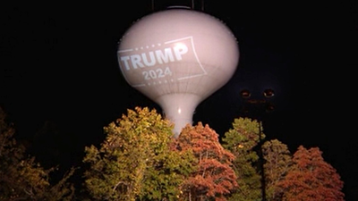 Town Fines Resident Who Projected Trump Sign Onto Water Tower